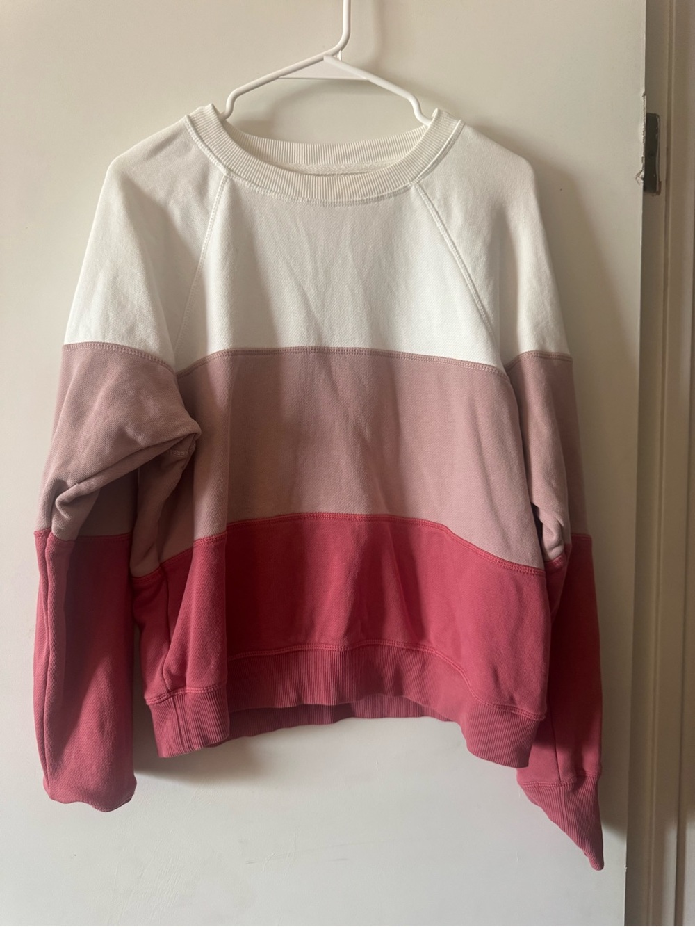 Spiritual Gangster Colorblock Crewneck Sweatshirt - White & Pink